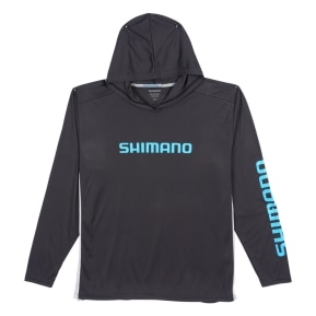 HOODED LONG SLEEVE TECH TEE CARBON SM